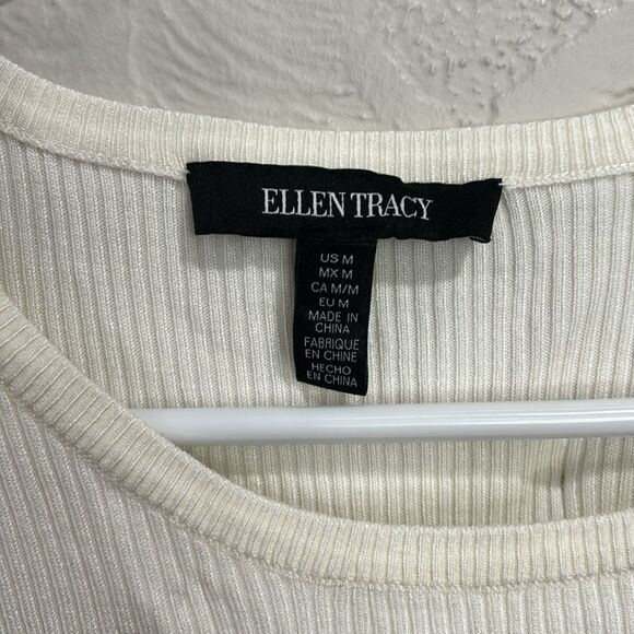 Ellen Tracy Zipper Detail Ribbed Sweater Size Medium NWT - Picture 2 of 7